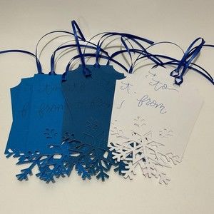 Christmas Winter Gift Tags Snowflake Cut Out.